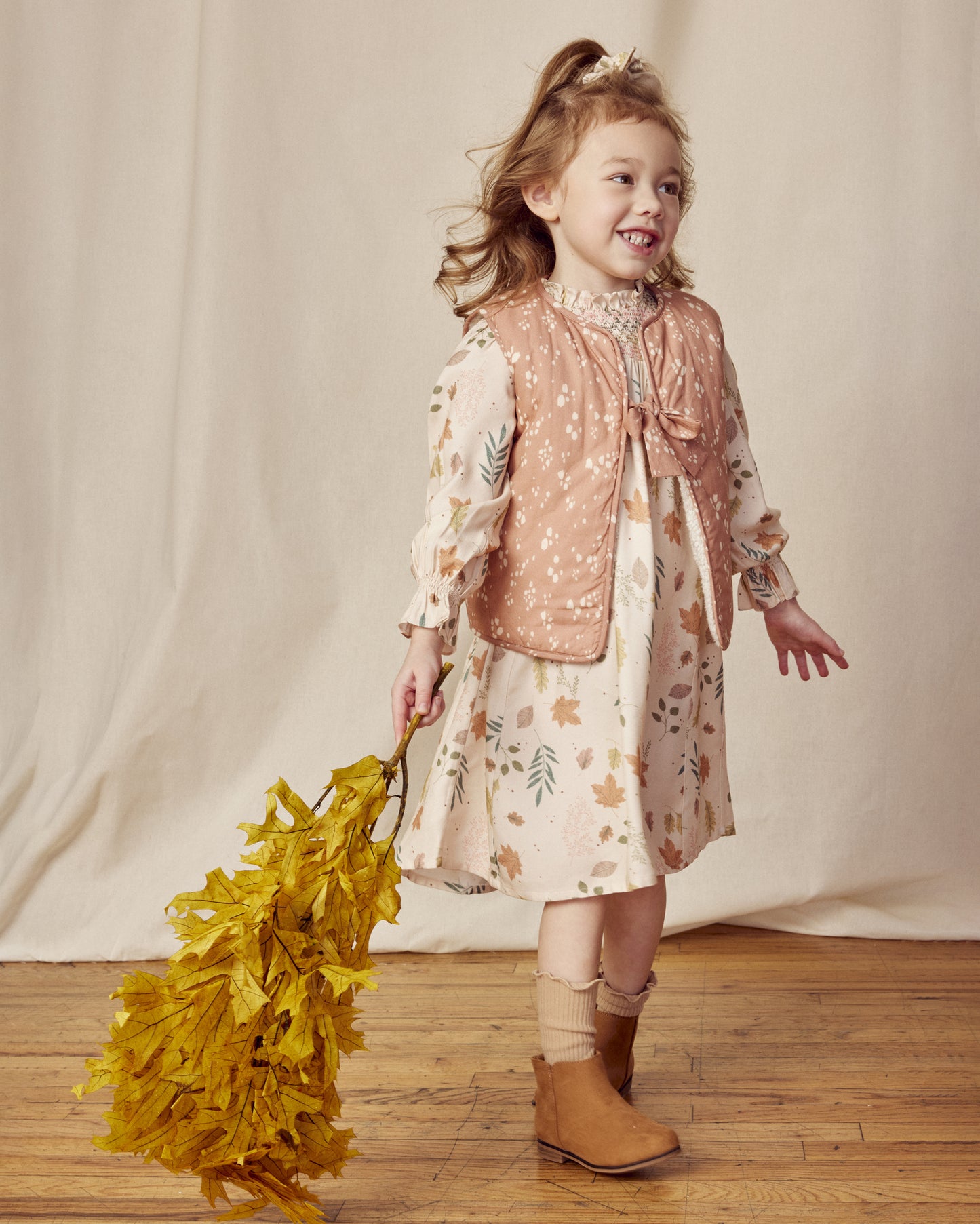 Yse Dress - Falling Leaves Beige