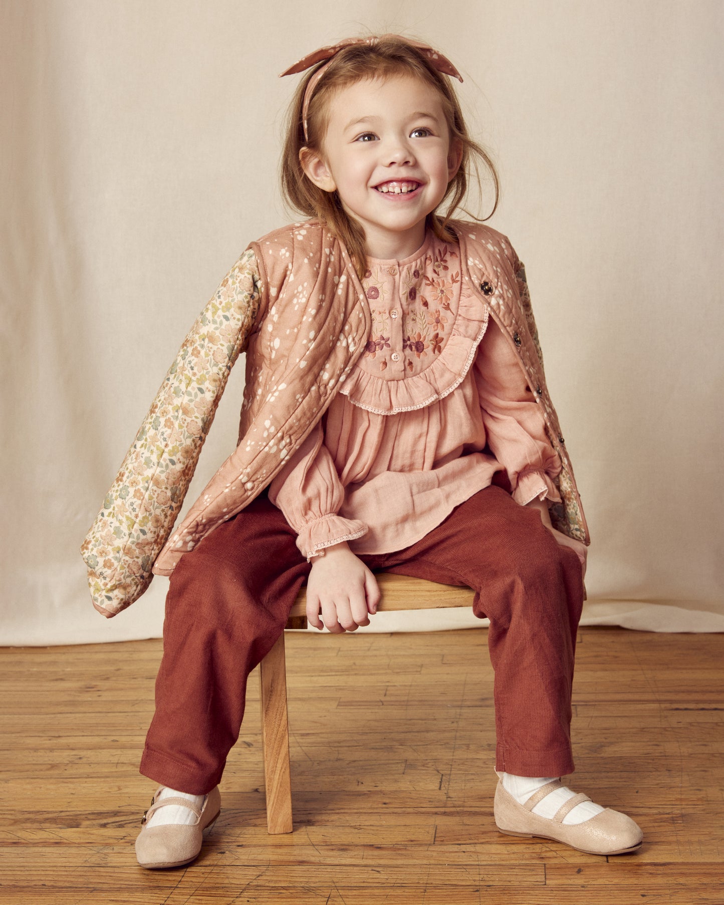 Harriet Jacket - Pinkish Brown & Cream