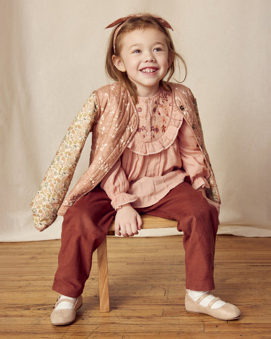 Harriet Jacket - Pinkish Brown & Cream