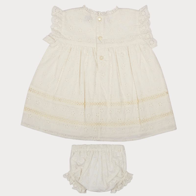Susie Baby Dress & Bloomer Set - Ivory
