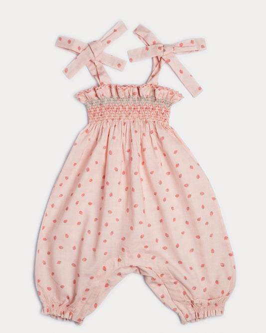Audrey Smocked Romper - Fraises