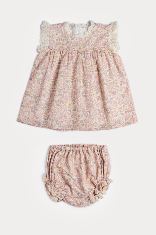 Susie Dress with Bloomers - Garden Flower Muted