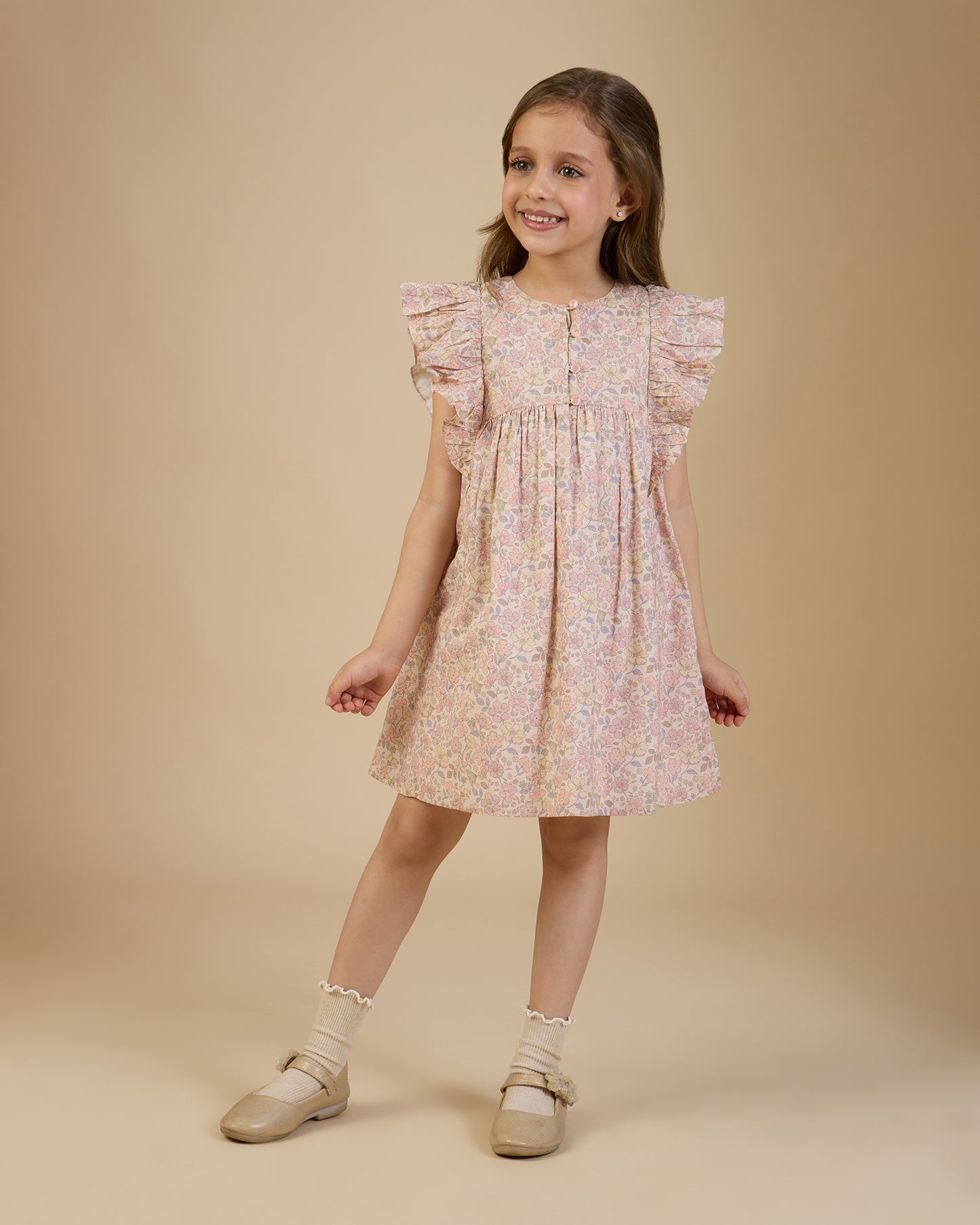 Clothilde Dress - Muted Garden Flowers
