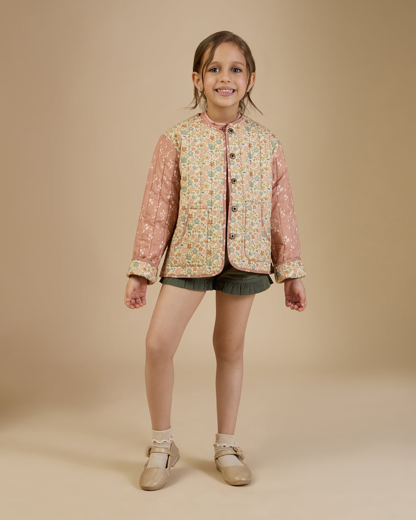 Harriet Jacket - Pinkish Brown & Cream