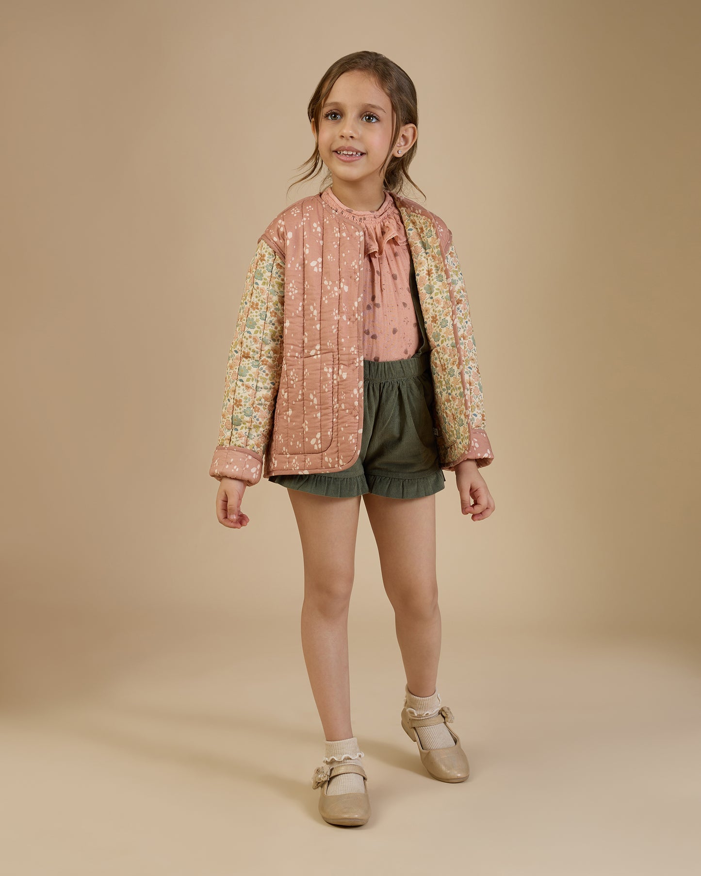 Harriet Jacket - Pinkish Brown & Cream