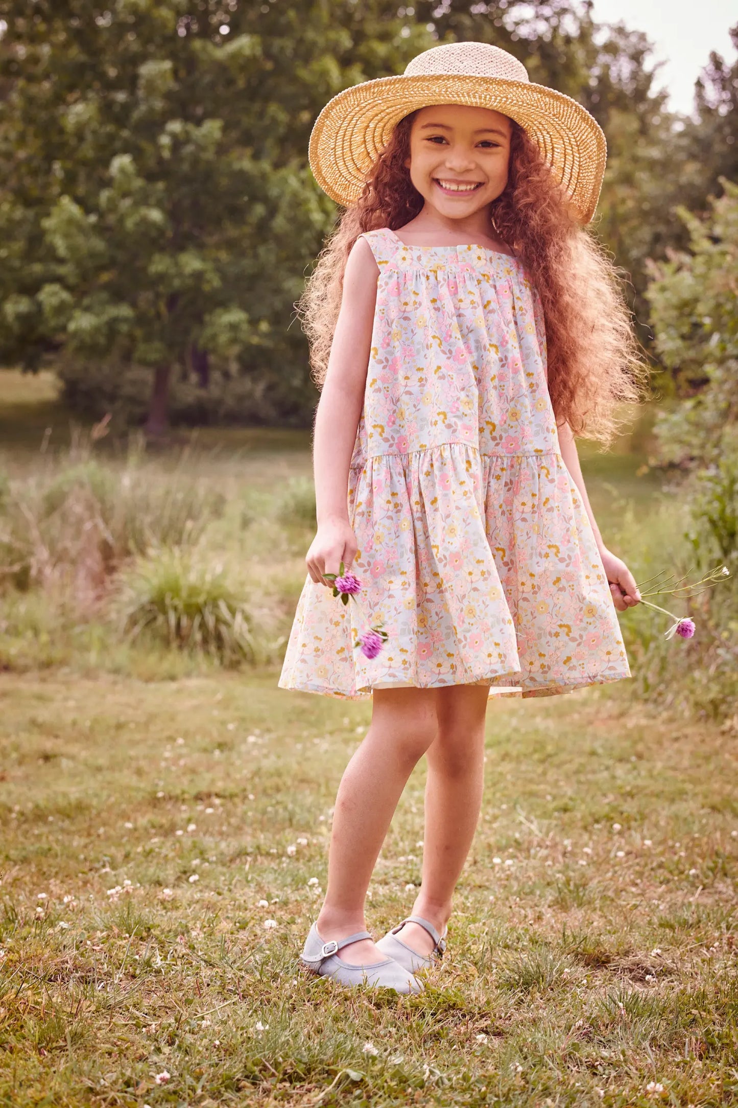 Esther Dress - Garden Flowers Printed