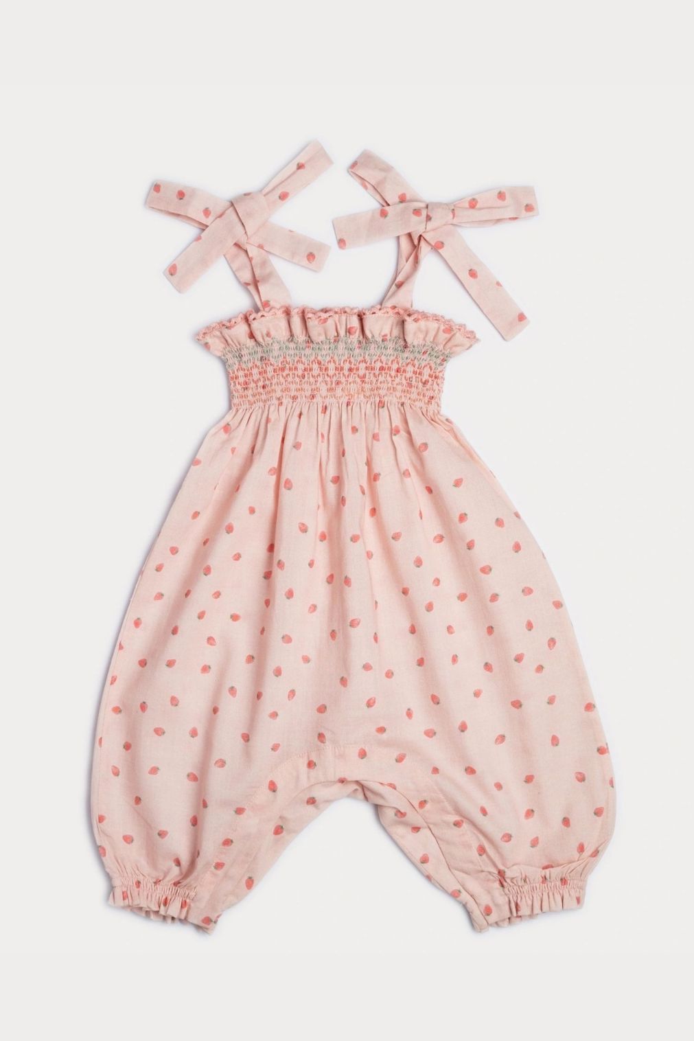 Audrey Smocked Romper - Fraises