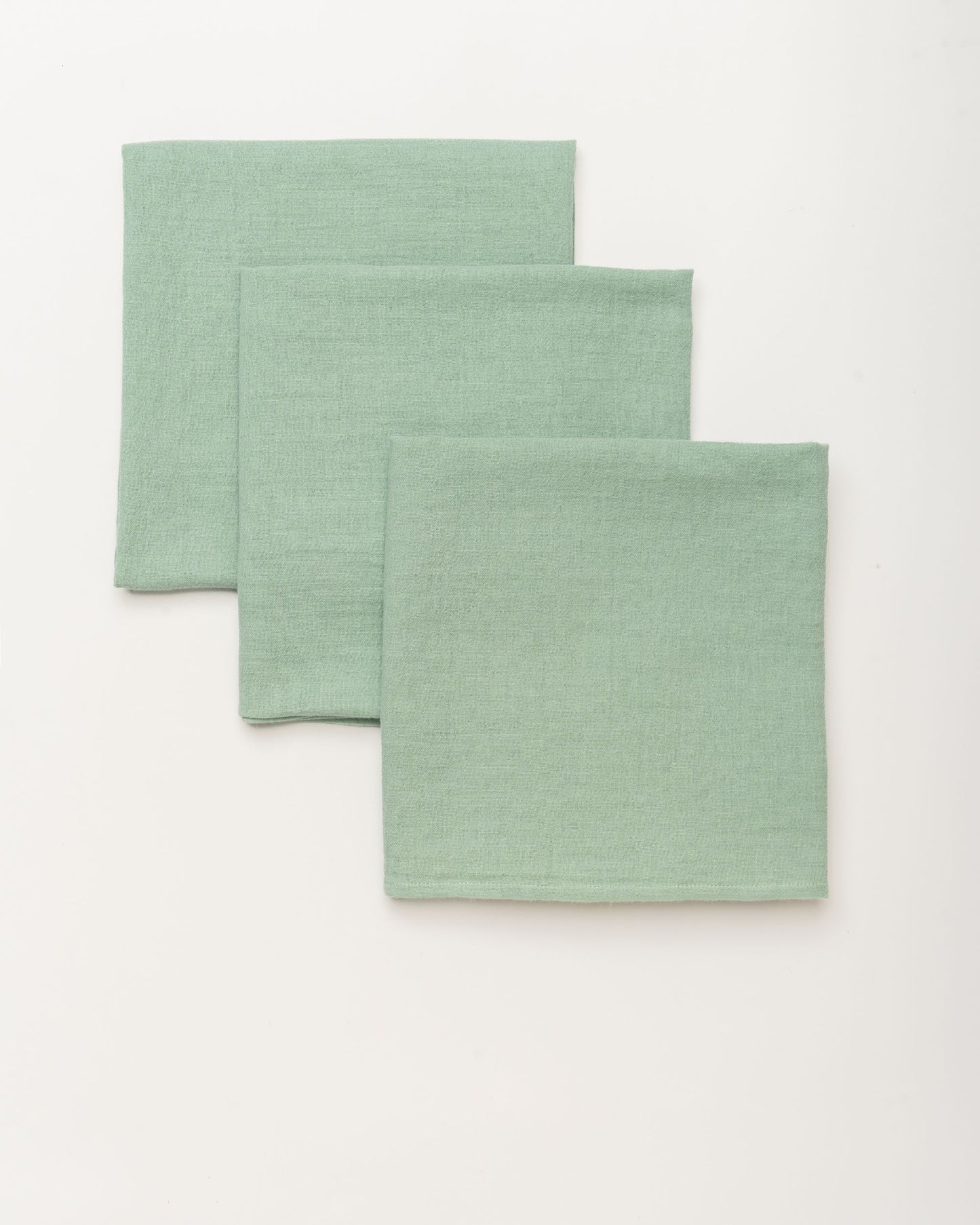Early Sunday, Baby Napkin in Mint color, made from Printed Cotton Double Gauze fabric, shown in a front flat-lay view