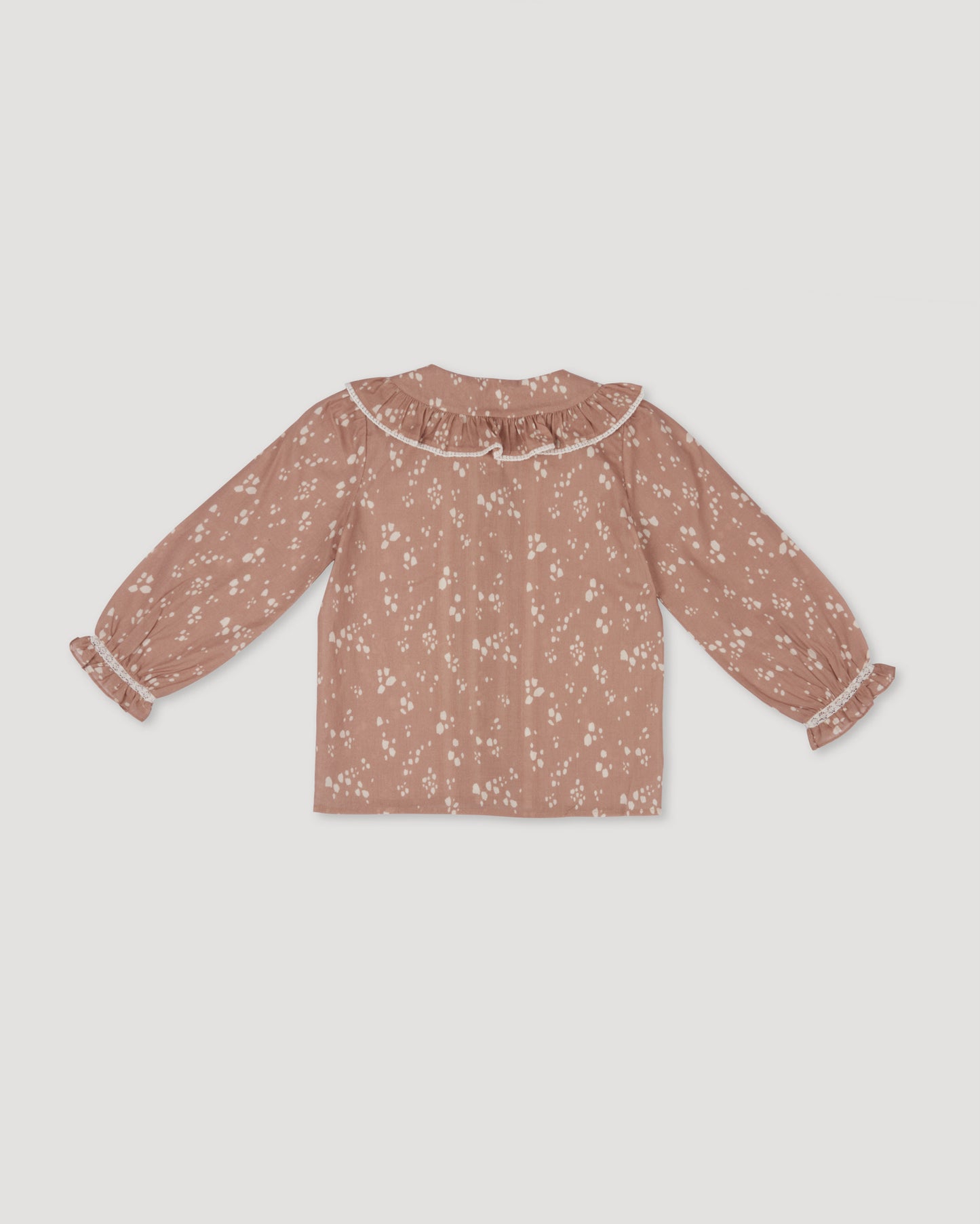Ella Blouse - Fawn Print Soft Pinkish Brown