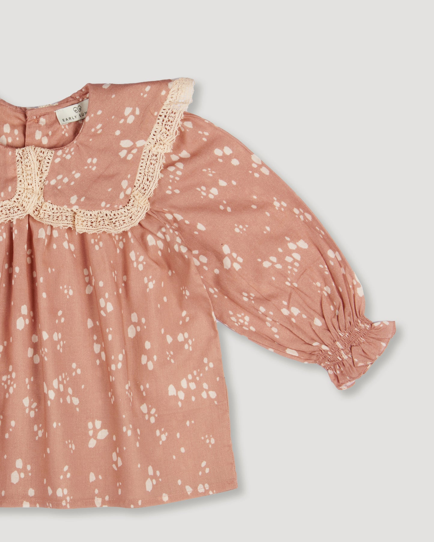 The Gladys Baby Dress & Bloomer Set - Fawn Soft Pinkish Brown