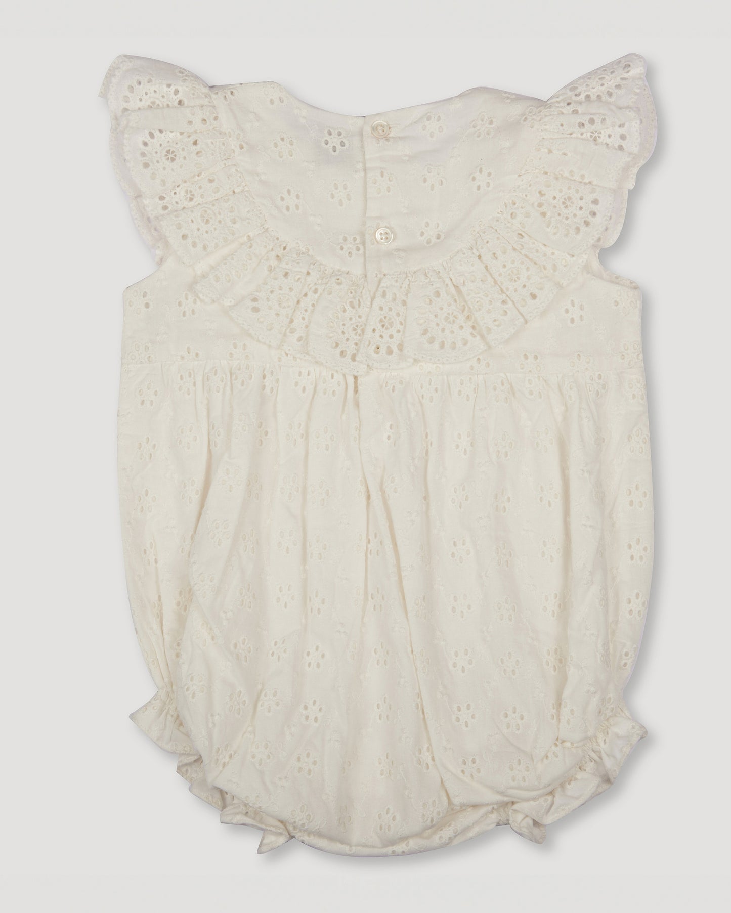 Rose Baby Bubble Romper - Ivory