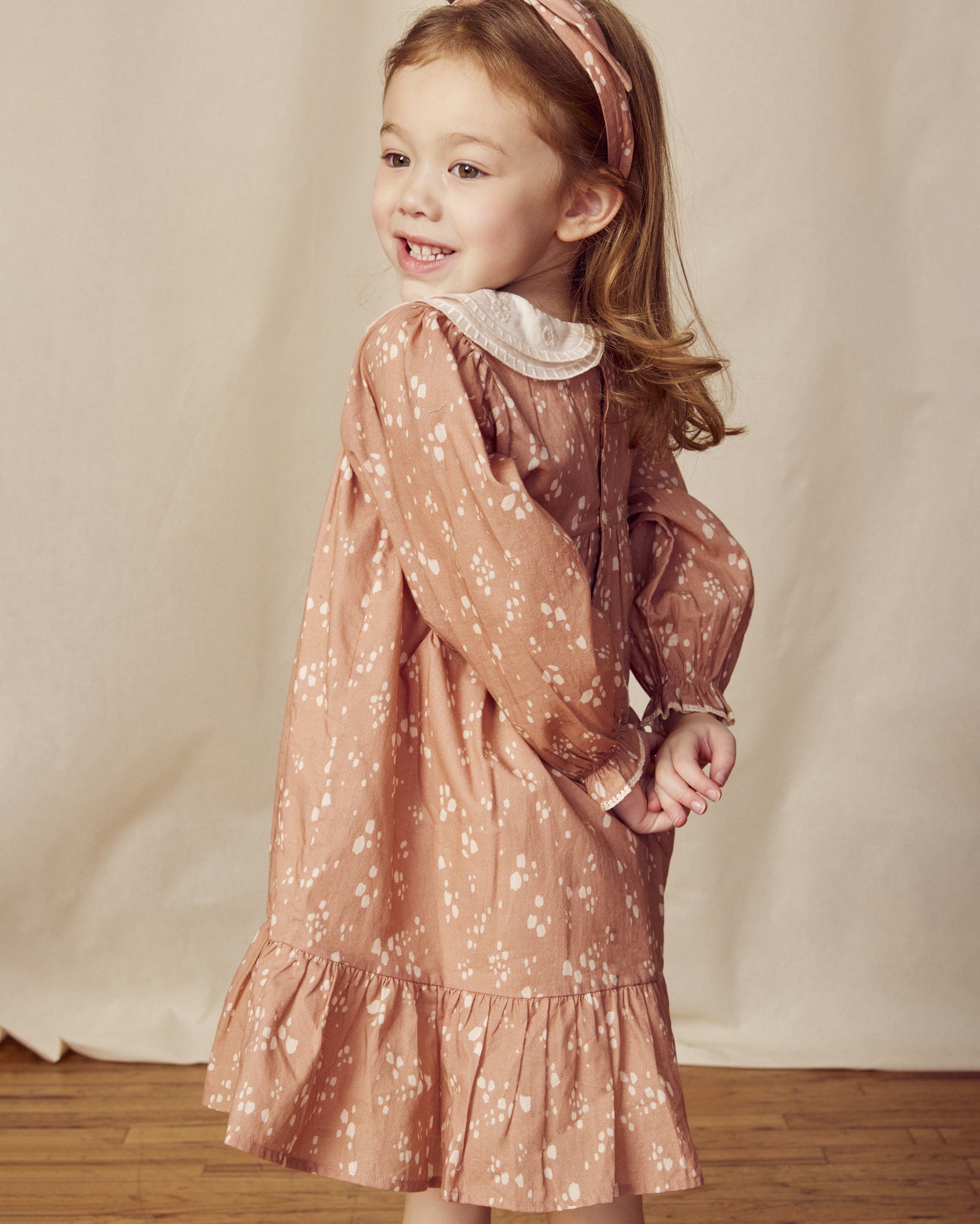 Virginia Dress- Fawn Soft Pinkish Brown