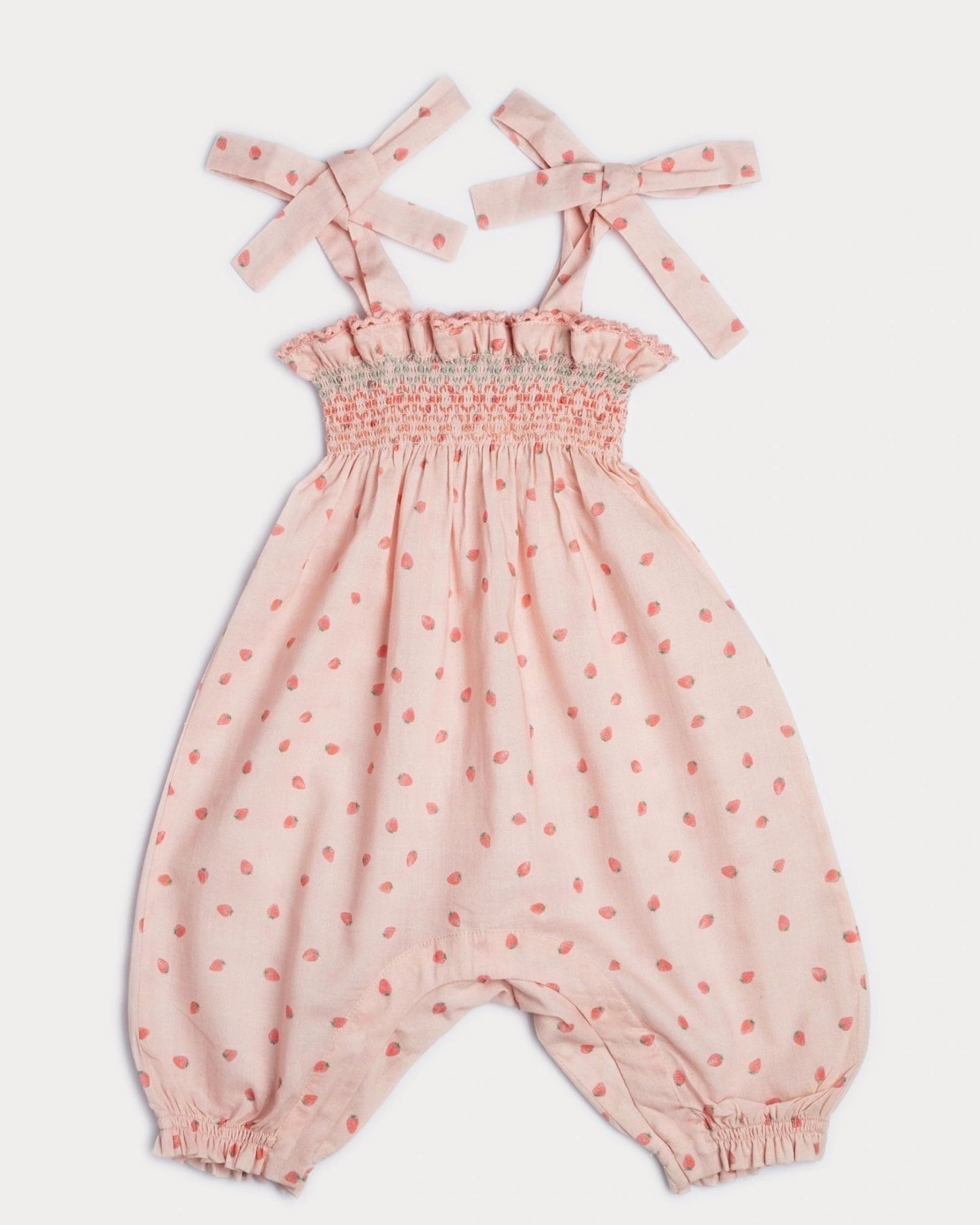 Audrey Smocked Romper - Fraises
