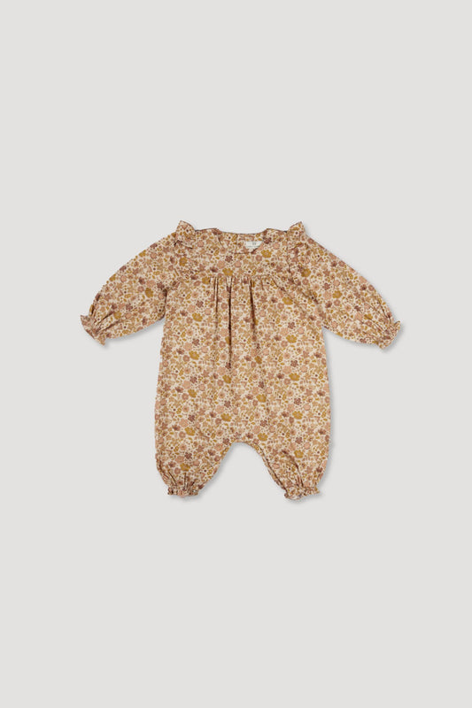The Martha Baby Overalls Romper - Dusty Pink