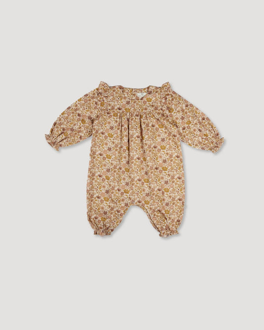 The Martha Baby Overalls Romper - Dusty Pink