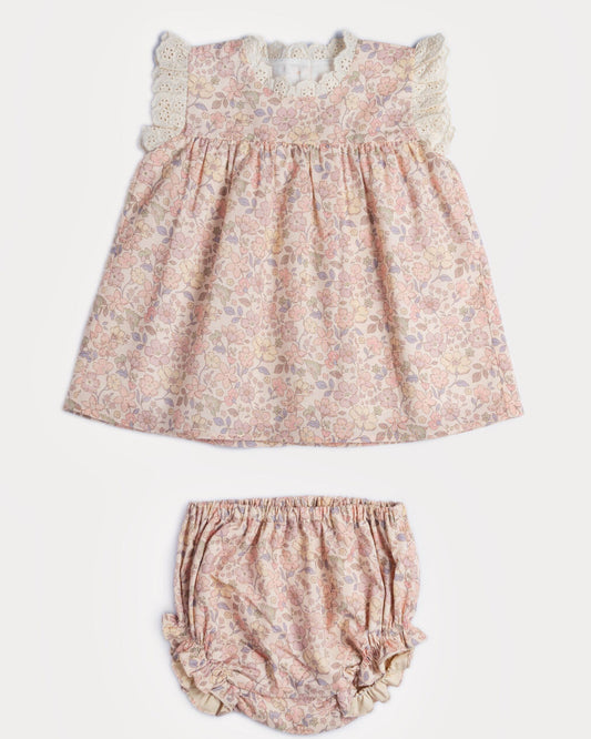 Susie Dress with Bloomers - Garden Flower Muted