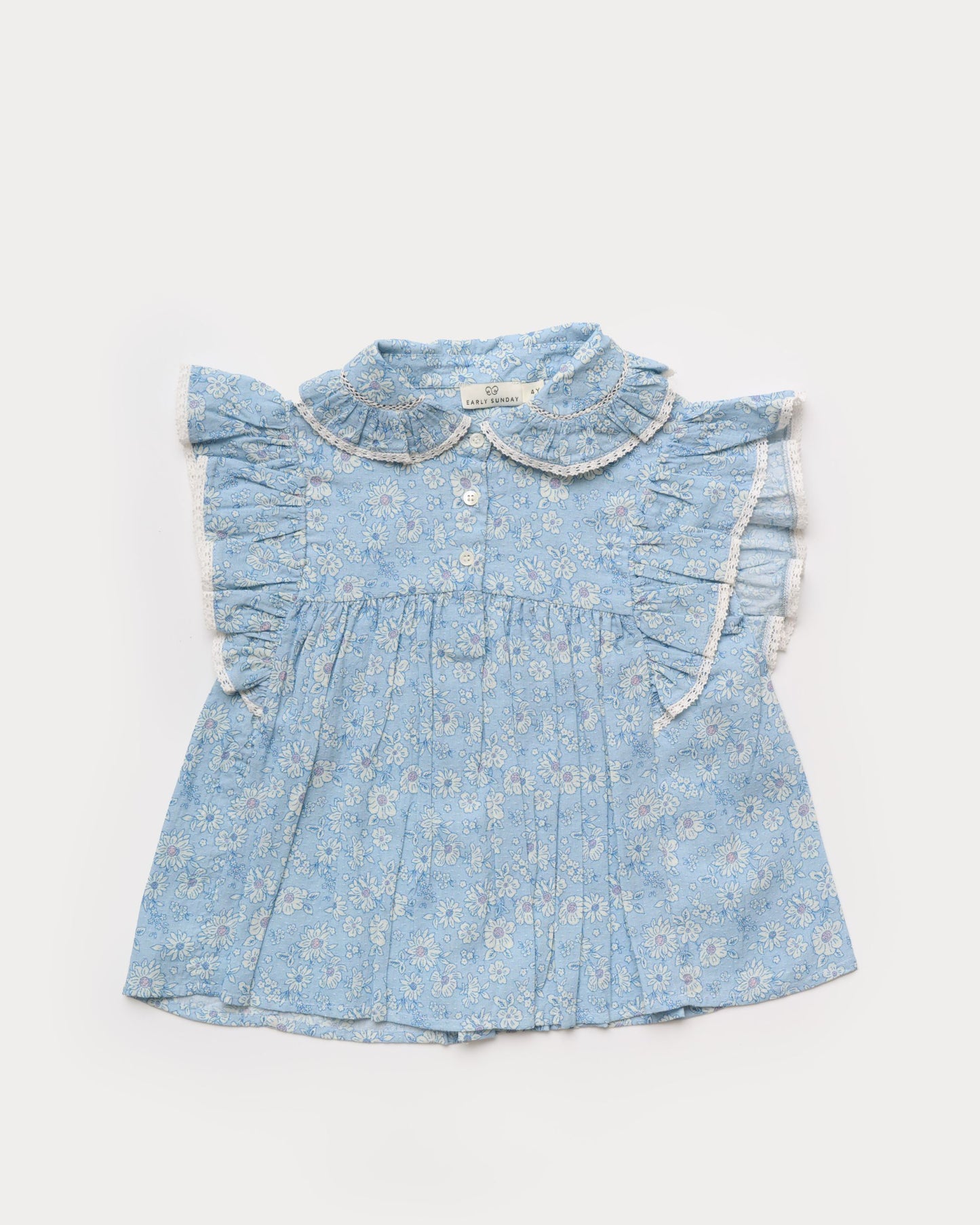 Diana Blouse - Tonal Floral Blue print