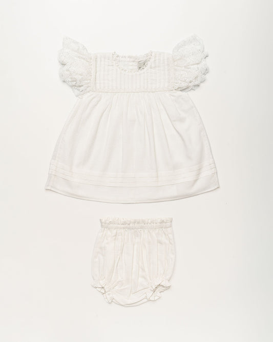 Grace Baby Dress & Bloomer Set - Ivory