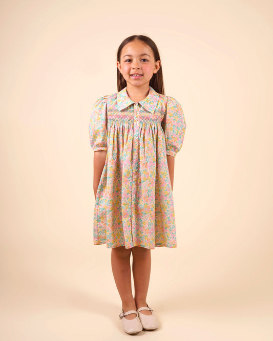 Jane Dress - Emma Floral Mint print