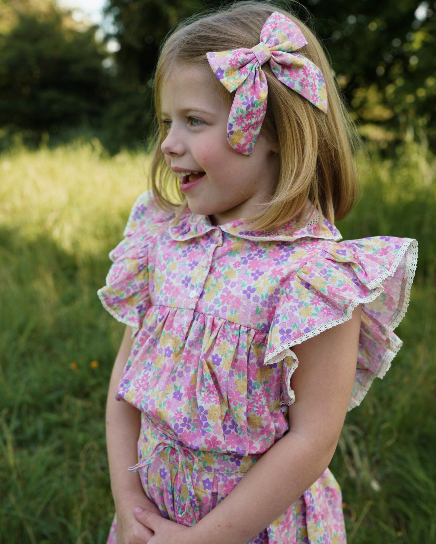 Diana Blouse - Emma Floral Purple print