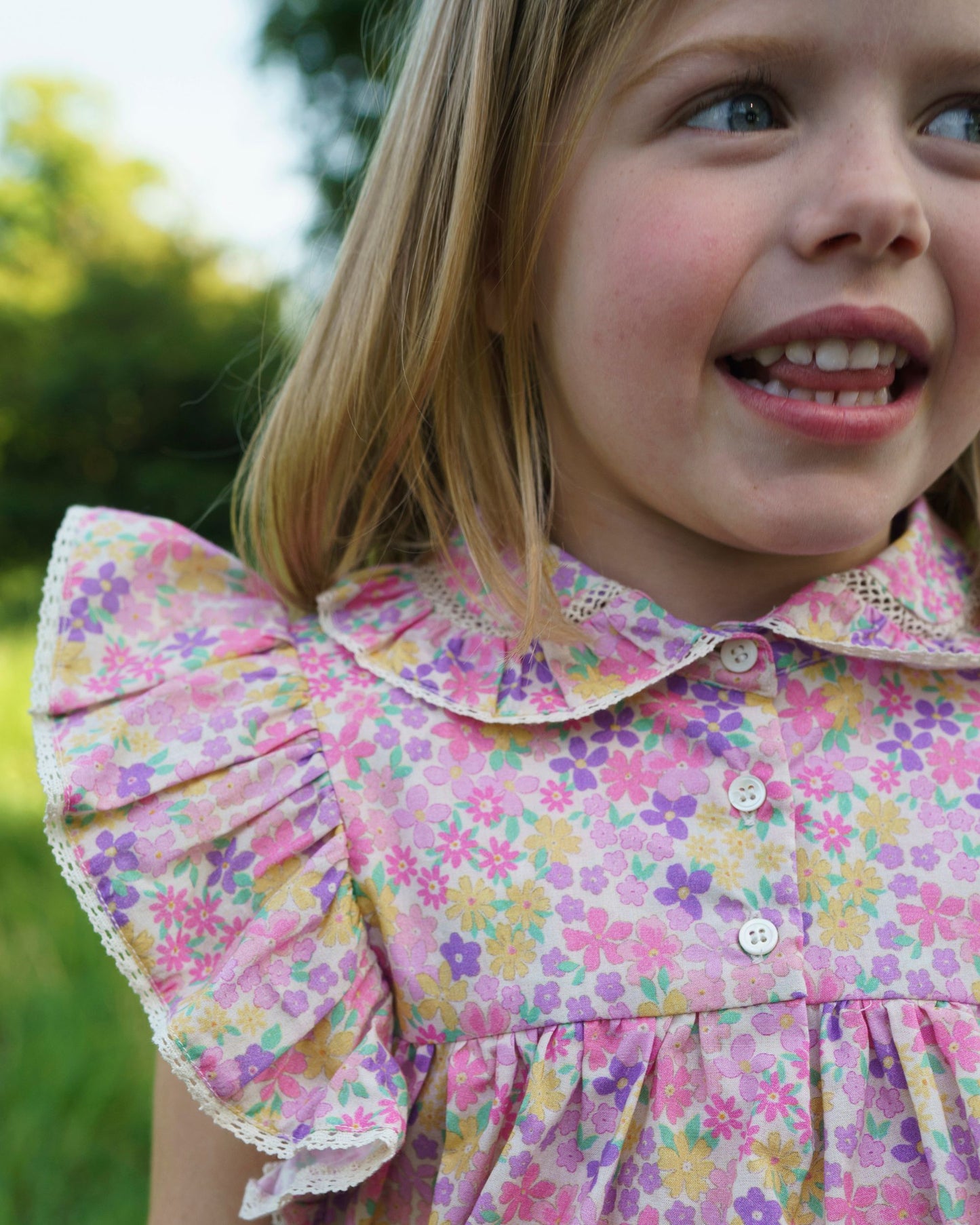 Diana Blouse - Emma Floral Purple print