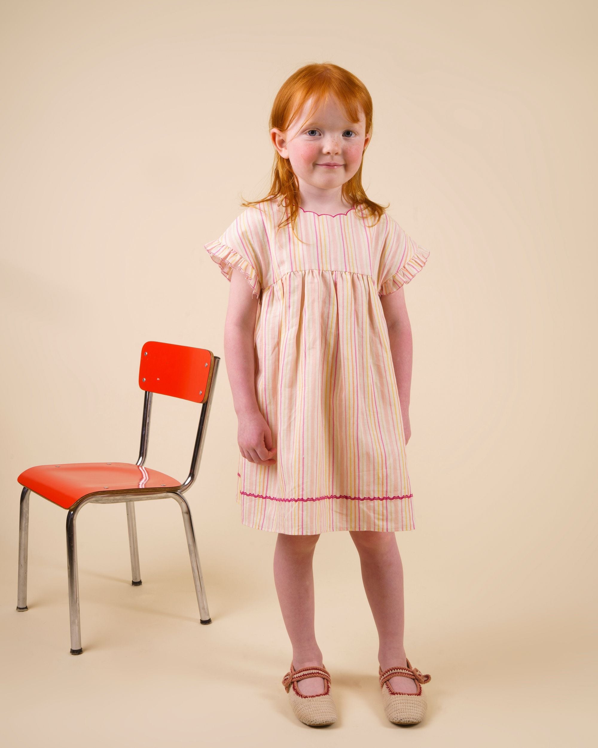 Lila Dress - Pink Strips print