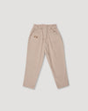 Early Sunday, Adrin Trouser in Beige, made from Cotton Corduroy fabric, featuring a relaxed silhouette with a comfortable elastic waistband, shown in a back flat-lay view