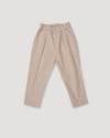 Early Sunday, Adrin Trouser in Beige, made from Cotton Corduroy fabric, featuring a relaxed silhouette with a comfortable elastic waistband, shown in a front flat-lay view
