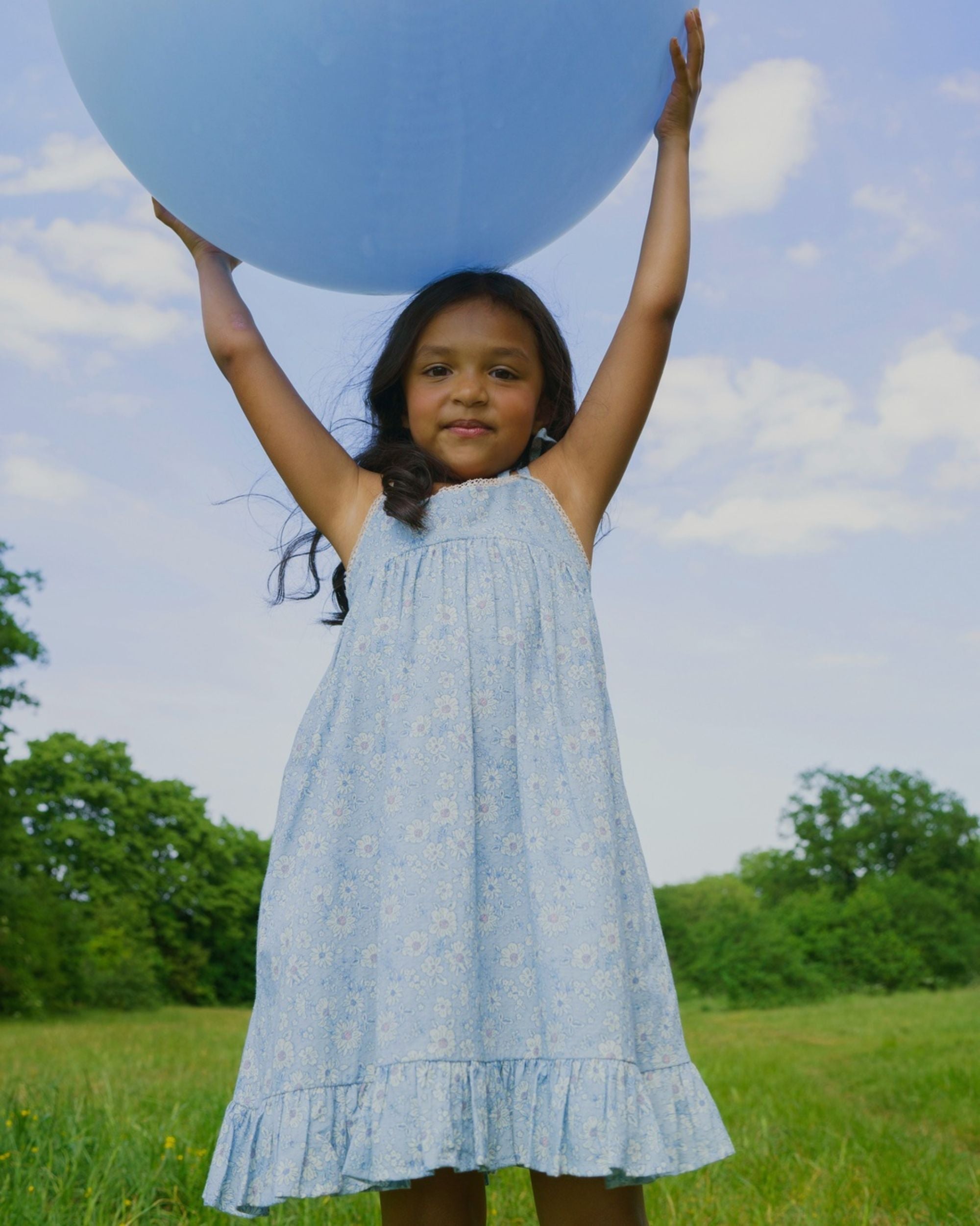blue sunday dress Alena the fully smocked bodice