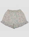 Early Sunday, Ambroise Shorts in Amelia print, made from Printed Cotton Twill fabric, featuring relaxed fit with an elasticated waistband for ease and comfort, shown in a back flat-lay view