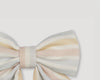 Early Sunday, Audrey Alligator Clip in Summer Stripe, made from Printed canvas 70% Cotton 30% Linen fabric, featuring a fabric bow design with a secure hair clip fastening, shown in a closeup flat-lay view