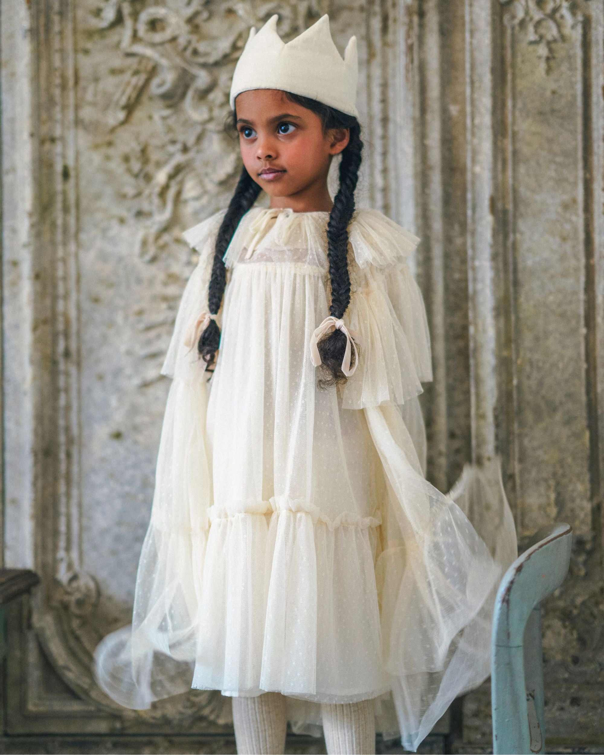 Buy Aurelia Girl Dress in Hazelnut Cream | Early Sunday