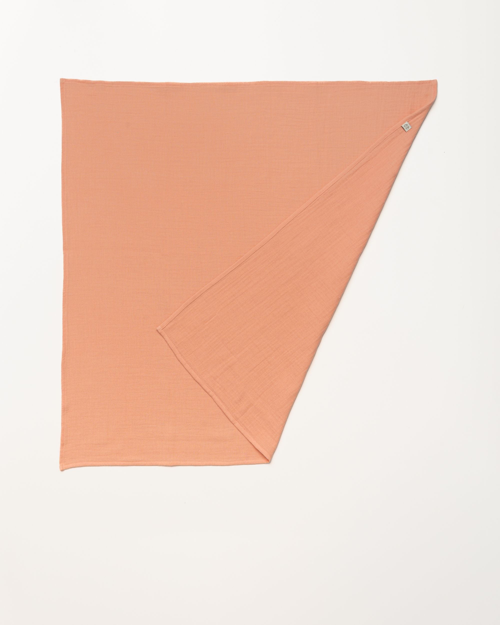 Early Sunday, Baby Napkin in Candy Floss color, made from Printed Cotton Double Gauze fabric, shown in a back flat-lay view