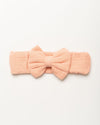 Early Sunday, Baby's Bow Headband in Candy Floss color, made from Cotton Double Gauze fabric, featuring a wide bow design, shown in a front flat-lay view