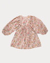 Early Sunday, Belle Dress in Bloom, made from Printed Viscose Twill fabric, featuring a square yoke bodice with puff sleeves and delicate gathered detailing, shown in a back flat-lay view