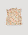 Early Sunday, Deborah Jacket in Floral print, made from Printed 30s Cotton Twill fabric, featuring Sleeveless design ideal for versatile layering in transitional weather, shown in a back flat-lay view