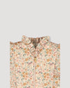 Early Sunday, Deborah Jacket in Floral print, made from Printed 30s Cotton Twill fabric, featuring Sleeveless design ideal for versatile layering in transitional weather, shown in a closeup flat-lay view