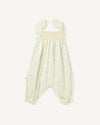 Early Sunday, Emma Baby Smocked Overalls Romper in Star Fish print, made from Printed Cotton Cambric fabric, featuring a relaxed fit with smocked chest band & frilled sleeves, shown in a back flat-lay view