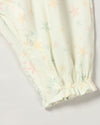 Early Sunday, Emma Baby Smocked Overalls Romper in Star Fish print, made from Printed Cotton Cambric fabric, featuring a relaxed fit with smocked chest band & frilled sleeves, shown in a closeup flat-lay view