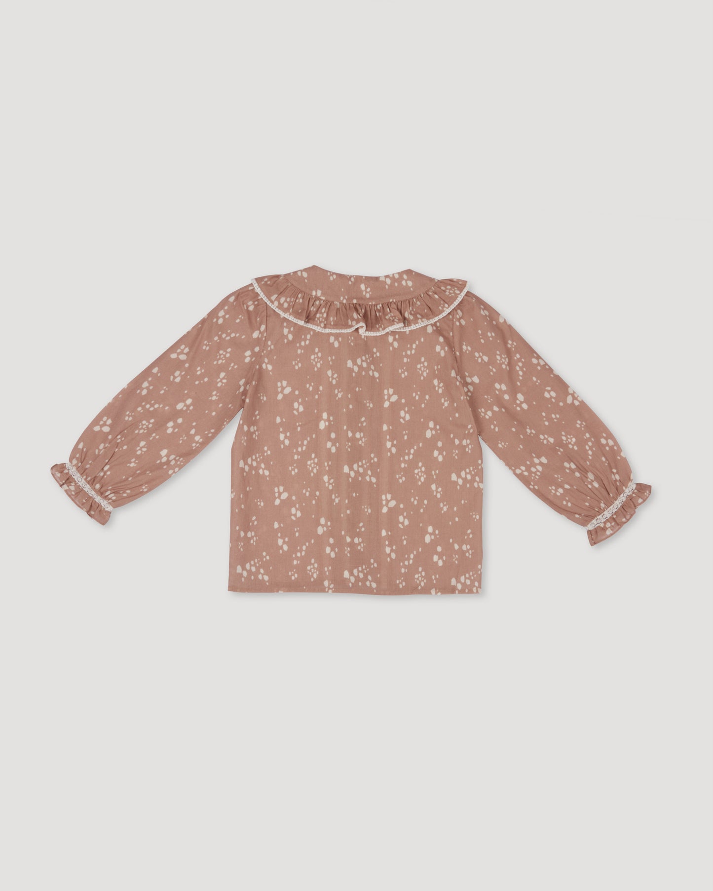 Ella Blouse- Fawn Print Soft Pinkish Brown