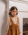 Early Sunday, Julianne Blouse in Ditsy Bouquet Cream print, made from Printed Viscose Rayon Twill fabric, featuring Comfort-first design with a playful silhouette, shown in a front view of model wearing it