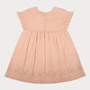 Early Sunday, Lila Dress in Pink Sand color, made from Canvas 70% Cotton 30% Linen fabric, featuring a flattering mini dress with a relaxed fit, designed for comfort and effortless style, shown in a back flat-lay view