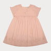 Early Sunday, Lila Dress in Pink Sand color, made from Canvas 70% Cotton 30% Linen fabric, featuring a flattering mini dress with a relaxed fit, designed for comfort and effortless style, shown in a front flat-lay view