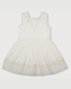 Early Sunday, LYS Dress in Ivory color, made from Cotton Dobby Swiss Dots fabric, featuring flattering fit with delicate finishes, combining style and functionality for an effortlessly elegant look, shown in a back flat-lay view