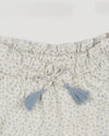 Early Sunday, Roman Shorts in Mini Flower print, made from Printed canvas 70% Cotton 30% Linen fabric, featuring relaxed fit with delicate finishes, combining style and functionality, shown in a closeup flat-lay view