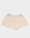 Early Sunday, Solal Skort in Butterflies print, made from Printed Cotton Tiny Swiss Dobby fabric, featuring a flared skirt overlay with attached shorts & elastic waistband, shown in a back flat-lay view