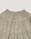 Early Sunday, Victoria Skirt in Ditsy Bouquet Jade print, made from Printed Viscose Rayon Twill fabric, featuring Tiered silhouette for natural movement and volume, shown in a closeup flat-lay view